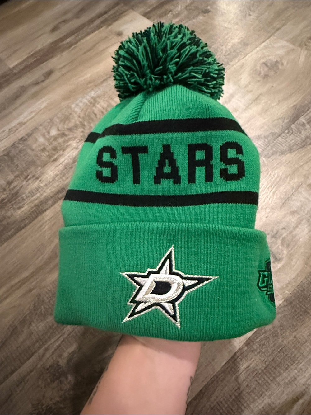 NHL Dallas Stars Finland 2024 Global Series Green Pom Cuff Beanie